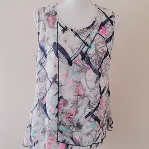 Ness layered printed sleeveless tunic size medium